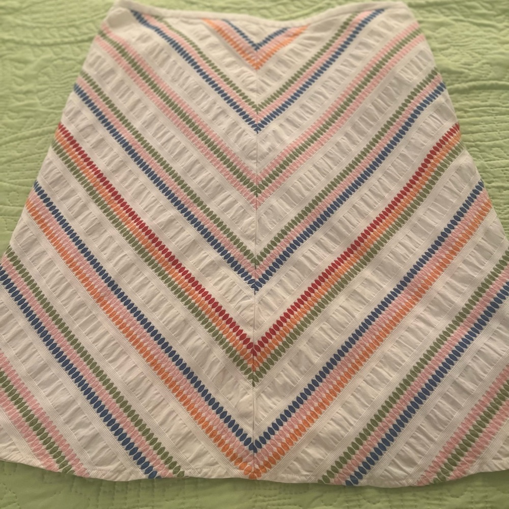 Talbots Women's SZ‎ 12 Colorful Stripe Lined A-Line Skirt